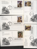 UX178-197 LEGENDS OF THE WEST Postal Cards FDC Artcraft Lawton OK 1994 Cat.$35.00 - 1981-00