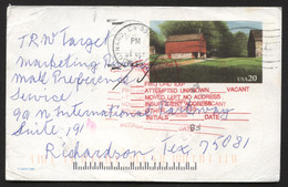 USA UX198 Postal Card Oxnard CA To Richardson TX NON DELIVERED 1995 - 1981-00