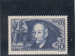 France - Année 1938 - Neuf** - N°YT 398 -  Clément Ader - Unused Stamps