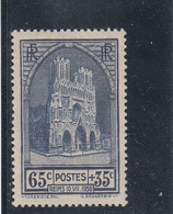 France - Année 1938 - Neuf** - N°YT 399 -  Cathédrale De Reims - Unused Stamps
