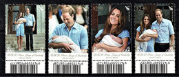 New Zealand 2013 Royal Baby - Prince George Marginal Set Of 4 Used - Gebruikt