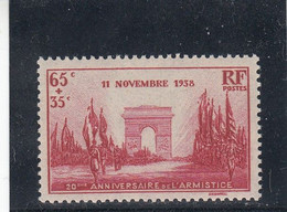 France - Année 1938 - Neuf** - N°YT 403 -  20è Anniversaire De La Victoire - Unused Stamps
