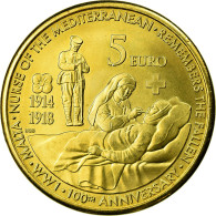 Malte, 5 Euro, Première Guerre Mondiale, Centenaire, 2014, SPL, Laiton - Malte