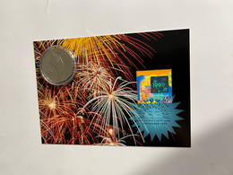 (4 M 4) Australia - 0.50 Cents New Millenium 2000 Coin On 2000 On Celebrate 2000 Maxicard - 50 Cents