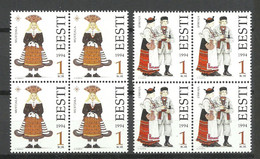 Estland Estonia 1994 Michel 235 - 236  Trachten Folk Costumes As 4-blocks MNH - Costumes