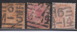 3 Diff., Cancellation Of  JC Type 32a / Martin 17d, QV British East India India Used, Early India Cancellation - 1854 Britische Indien-Kompanie