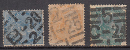 3 Diff., Cancellation Of  JC Type 32a / Martin 17b, QV British East India India Used, Early Indian Cancellation - 1854 Compagnie Des Indes
