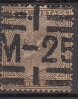 Cancellation Of  JC Type 32a / Martin  /17b, QV British India India Used, Early Indian Cancellation (Pin Hole) - 1858-79 Kolonie Van De Kroon