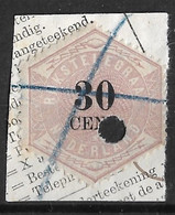 1877-1903 Telegramzegels 30 Cent Lila En Zwart NVPH TG 8 Op Deel Formulier - Télégraphes