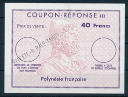 OZE / IAS  -  POLYNESIE FRANCAISE  -   Type XII  -   40 Francs   -  Reply Coupon Reponse - Ganzsachen