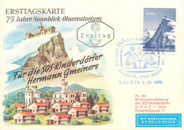 Ersttagskarte 75 Jahre Sonnblick Observatorium Mit Hubschrauber By Helicopter 1961 Rauris - Rauris