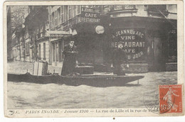 CPA, D. 75 , Paris , Paris  Inondé, Janvier 1910, La Rue De Lille Et La Rue De Poitiers .Ed. J.C. , 1910 - Inondations