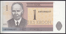 Estonia 1 Krooni 1992 P 69 Prefix AB UNC - Estonia