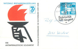Deutschland Postkarte Nationale Briefmarkenausstellung Fur Antiimperialistische Solidaritat - Postkarten - Gebraucht