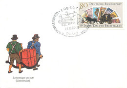 Deutschland Postkarte Lastentrager Um 1820 ( Litzenbruder ) 1986 Bundespost Lubeck - Postkarten - Gebraucht