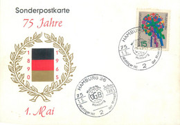 Deutschland Postkarte Sonderpostkarte 75 Jahre 1 Mai Hamburg 1965 - Postkarten - Gebraucht