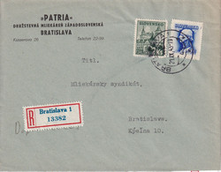 Slovaquie Lettre Recommandée De Bratislava - Storia Postale