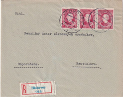 Slovaquie Lettre Recommandée Hlohovec - Storia Postale