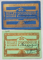 SCOLARITE - LOT DE 2 BILLETS D'HONNEUR - COULEUR : BLEU Et VERT - DORURES - 1912 - Diploma & School Reports