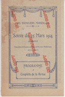 Escholiers Marseillais Ecole Courbet Programme Soirée 25 Mars 1914 Publicité Absinthe Berger Absinthe Rivoire Singer... - Programmi