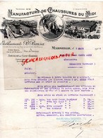 13- MARSEILLE- LETTRE B. BENSA- MANUFACTURE CHAUSSURES DU MIDI TAUREAU - 5 RUE TURENNE-1926 A JEAN COSTE AINE BEDARIEUX - Kleding & Textiel
