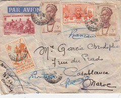 LETTRE. AOF. CONAKRY POUR CASABLANCA. 3 TIMBRES DE GUINEE AU VERSO - Covers & Documents