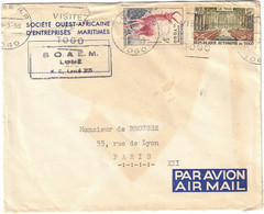 Togo - Lomé R.P. - Société Ouest-Africaine D'Entreprises Maritimes - Lettre Avion Pour Paris (France) - Mars 1958 - Lettres & Documents