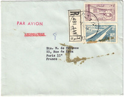 Liban - Beyrouth - Lettre Recommandée Avion Pour Paris (France) - 5 Décembre 1958 - Lebanon