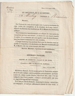 Delcampe - Circulaire Ministère De L'Instruction Carnot, Recteur Académie De Dijon Berthot, Instituteur Mulcey à Romanèche 71 -1848 - Décrets & Lois