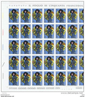 REPUBBLICA:  1977  DINA  GALLI  -  £. 170  POLICROMO   FGL. 50  N. -  SASS. 1398 - Full Sheets