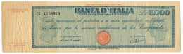 5000 LIRE FALSO D'EPOCA TITOLO PROVVISORIO TESTINA LUOGOTENENZA UMBERTO 1945 QBB - [ 8] Fictifs & Specimens