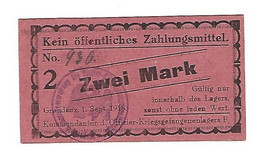 *germany Offizier  Kriegsgefangenen Lager  Graudenz  Lager F  2 Mark  05.06.1 - Altri & Non Classificati