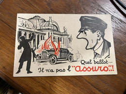 L'ASSURO Extincteur Pour Automobiles ! * CPA Publicitaire Ancienne Illustrateur à Système De Chainette Pour Le Visage - Publicité