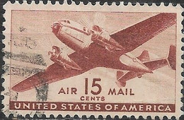 USA 1941 Air - Mail Plane - 15c. - Red FU - 2a. 1941-1960 Used