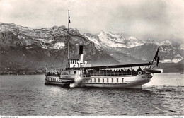 [74] BATEAU A VAPEUR À ROUE À AUBE "VILLE D'ANNECY" EN CROISIERE SUR LE LAC ET LA TOURNETTE - CPSM PF± 1955 ♥♥♥ - Annecy