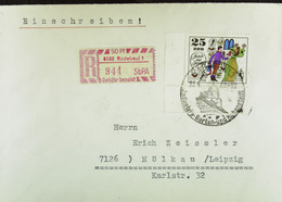 DDR: R-Fern-Brf Mit Selbstbed.-R-Zettel 50 Pf 8122 Radebeul1(944)-mit Einliefgschein 23.4.69 Mit 25 Pf Märchen SoSt. Eck - Cartas