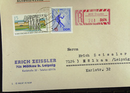 DDR: R-Fern-Brf Mit Selbstbed.-R-Zettel 50 Pf 8030 Dresden (744)-mit Einliefgschein 21.4.70 Mit 15 Pf V. DTSF U Olympia - R-Zettel