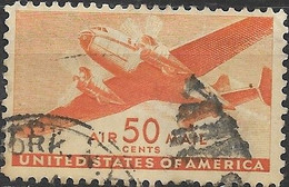 USA 1941 Air - Mail Plane - 50c. - Orange FU - 2a. 1941-1960 Used