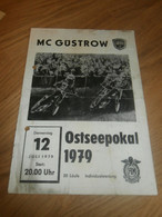 Speedway Güstrow 12.07.1979 , Ostseepokal , Programmheft / Programm / Rennprogramm , Program !!! - Motos