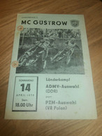 Speedway Güstrow 14.04.1979 , DDR - Polen , Programmheft / Programm / Rennprogramm , Program !!! - Motos