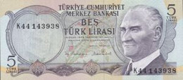 TURKEY TURQUIA 5 LIRASI P 185 1970 UNC SC NUEVO - Turquie