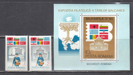 Romania 1983 -Stamps Exhibition BALKANFILA IX'83, Bukuresti, Mi-nr. 3999/4000+Bl. 197, MNH** - Nuovi