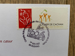 Carte Postale Le Foyer De Cachan Avec Timbre Personnalisé - Gebruikt