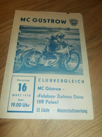 Speedway Güstrow 16.03.1978 , Falubaz Zielona Gora , Programmheft / Programm / Rennprogramm , Program !!! - Motos