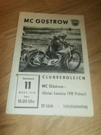 Speedway Güstrow 11.03.1978 , Unia Leszno , Programmheft / Programm / Rennprogramm , Program !!! - Motos