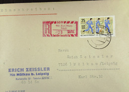 DDR: R-Fern-Brf Mit Selbstbed.-R-Zettel 50 Pf 902 Karl-Marx-Stadt (023)-mit Einliefgschein 10.2.71 Mit 25 Pf Orient.Lauf - Cartas
