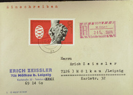 DDR: R-Fern-Brf Mit Selbstbed.-R-Zettel 50 Pf 50 Erfurt 1 (241 B)-mit Einliefgschein 17.5.71 Mit 20 Pf "25 J. SED" - Cartas