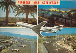 CARTOLINA  NICE,ALPES MARITIMES,FRANCIA,AEROPORT-COTE D"AZUR,VIAGGIATA 1979 - Aeronautica – Aeroporto