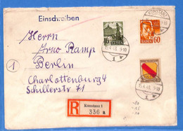 Allemagne Zone Française 1948 Lettre Einschreiben De Konstanz (G11412) - Sonstige & Ohne Zuordnung