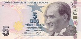 TURKEY TURQUIA 5 LIRASI P 222b 2009 UNC SC NUEVO - Turquie
